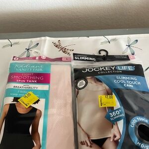 2 size large slimming cami one in black and the other tan